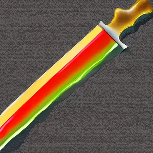 Image similar to sword made of jello, photorealistic