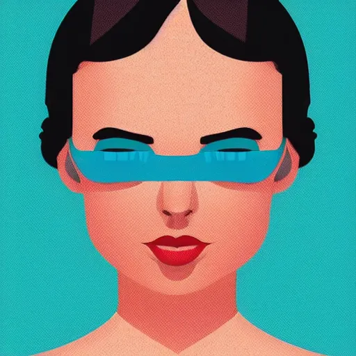 Image similar to a woman's face with a blue background, vector art by tom whalen, featured on behance, pixel art, flat shading, black background, character