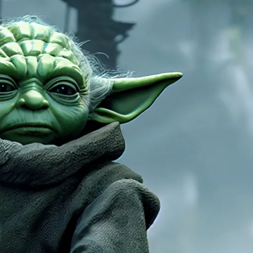 Prompt: Yoda as the Witcher 4K quality