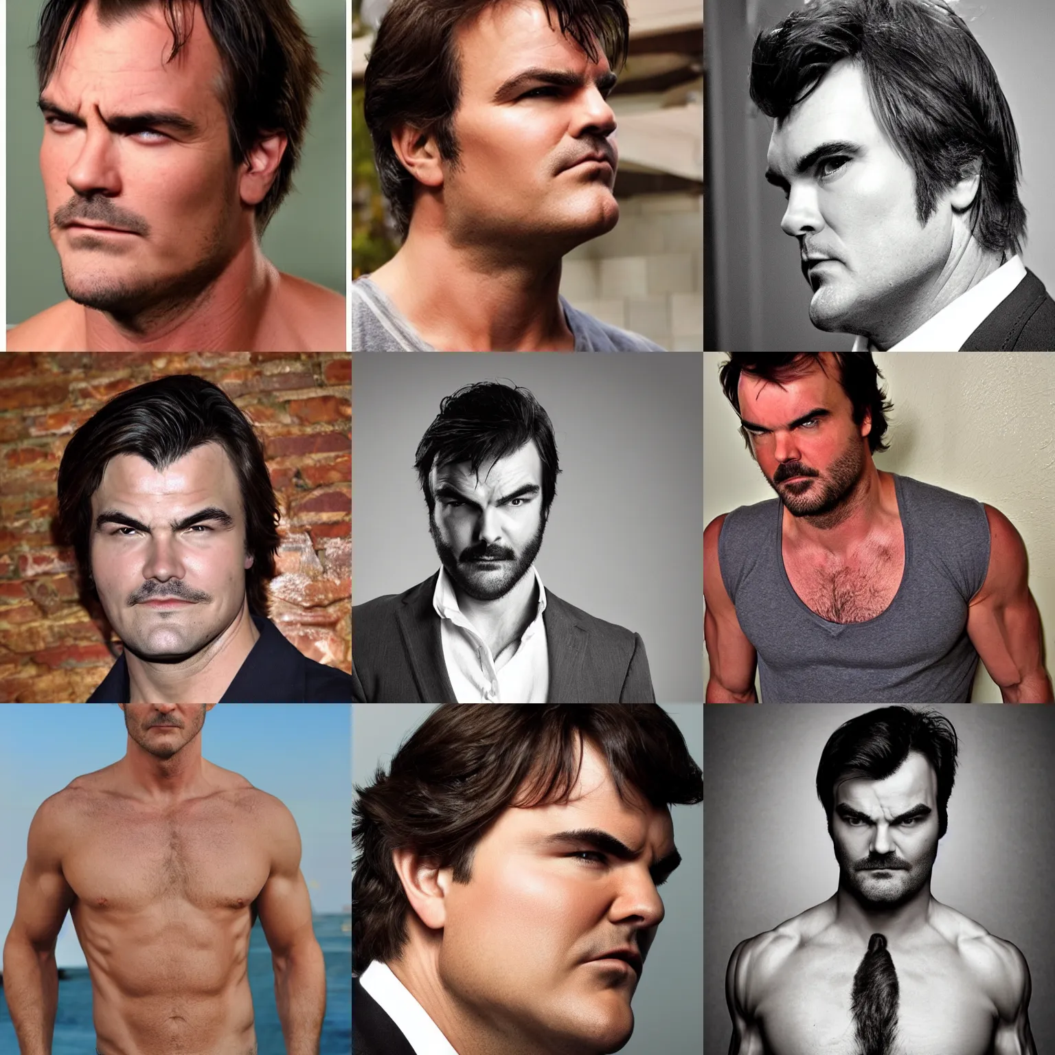 handsome jack black chiseled jaw thin muscular Stable Diffusion OpenArt