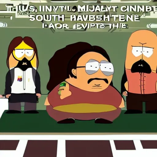 Image similar to the dude from big lebowski as a south park character