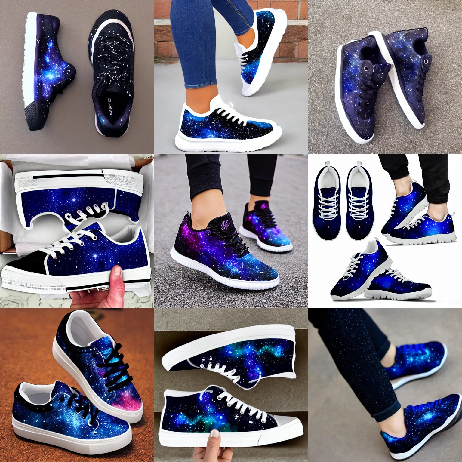 Prompt: galaxy sneakers