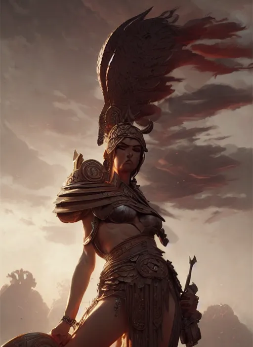 Image similar to epic goddess of war, highly detailed, digital painting, concept art, smooth, sharp focus, illustration, art by greg rutkowski