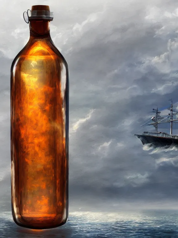 Prompt: ship in a bottle, high detail, realism, 8 k, concept art