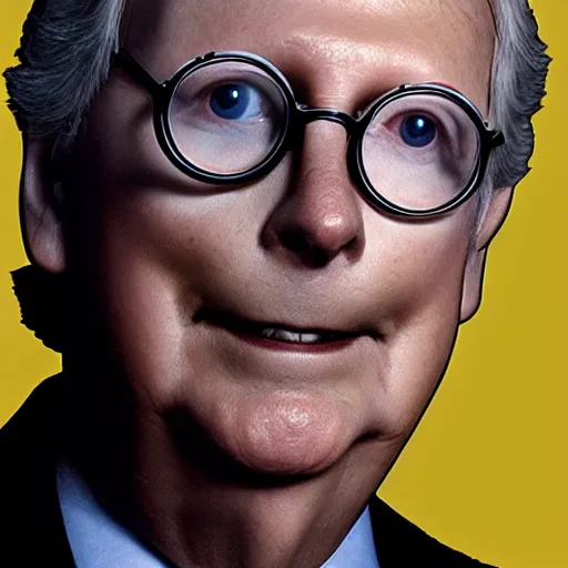 Prompt: animorphs book of mitch mcconnell turning into a turtle, book cover