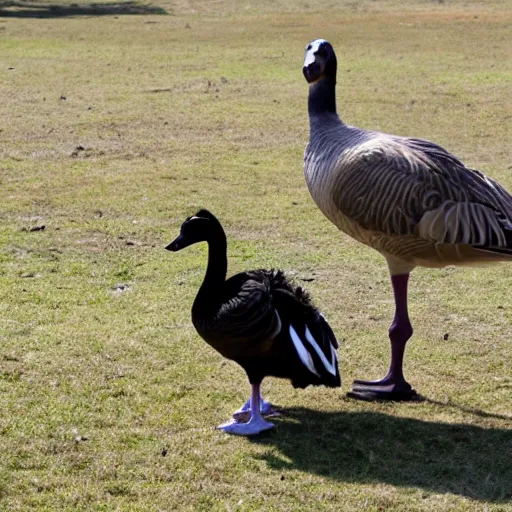 Prompt: a goose taking a covid test