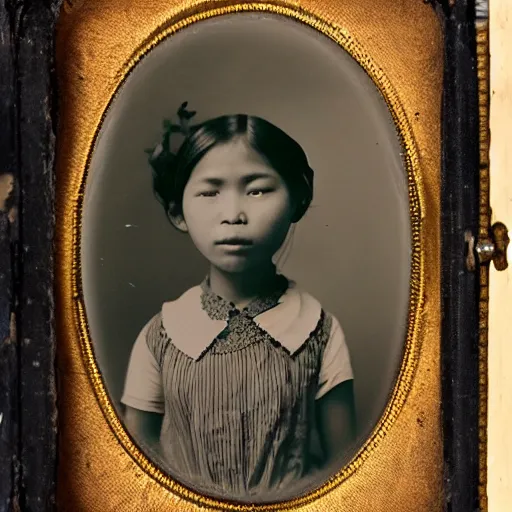 Image similar to Daguerreotype of a Filipino girl vaping