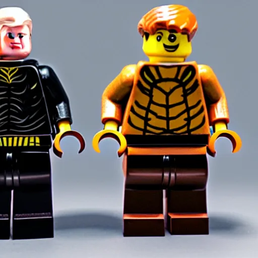 Image similar to lego set of baron harkonnen and paul atreides in dune