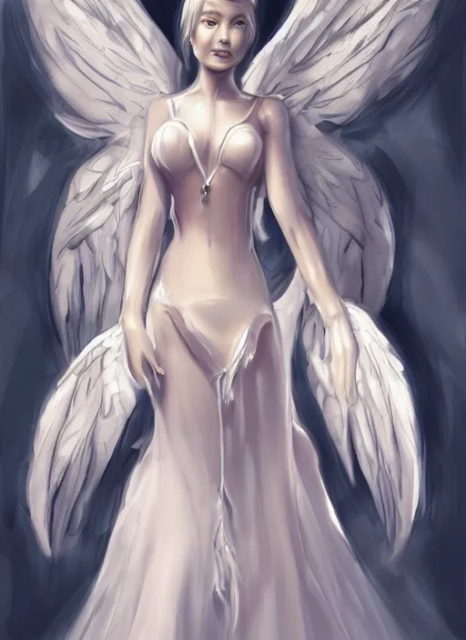 Image similar to concept art. angel girl. artsation trending. highly detailed