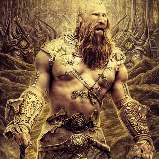 Prompt: fantasy art hyper realistic ai created interesting bizarre subconscious of vikings with fractal vignette edge fantastic art award winning best ultra detailed magnificent