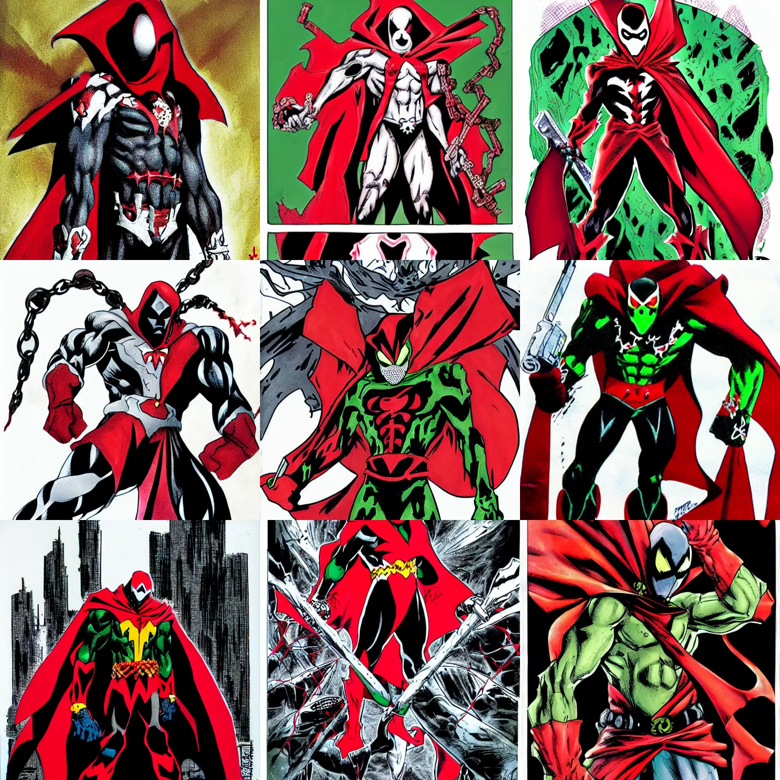 Prompt: spawn from image comics in the style of todd mcfarlane