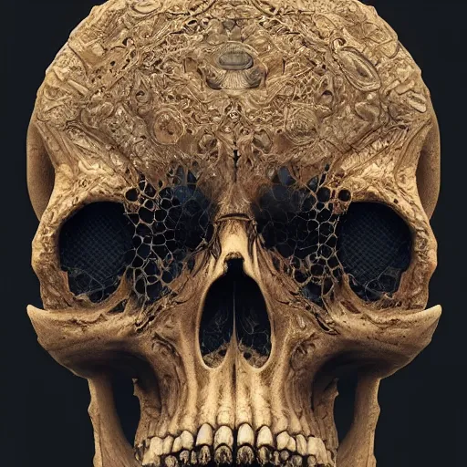 Image similar to portrait_of_a_melting_skull._intricate_abstract._intricate_artwork._by_Tooth_Wu_wlop_beeple_dan_mumford._octane_render_trending_on_artstat