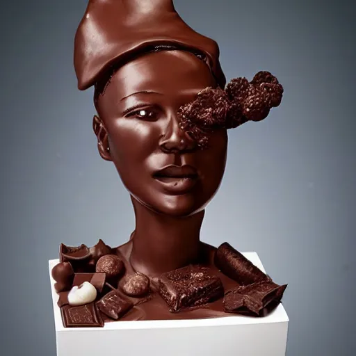 Image similar to chocolate sculpture of angelina julie