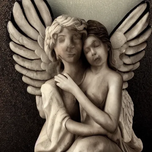 Image similar to beautiful angel comforting woman