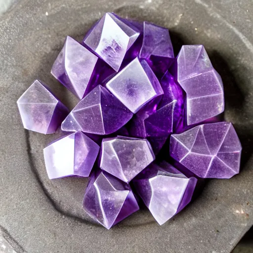 Image similar to hexagonal amethyst crystals