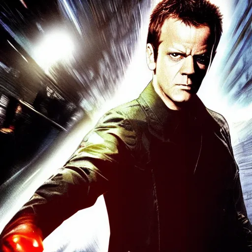 Image similar to Neo fighting Jack Bauer, from Matrix: 24 crossover (2005)