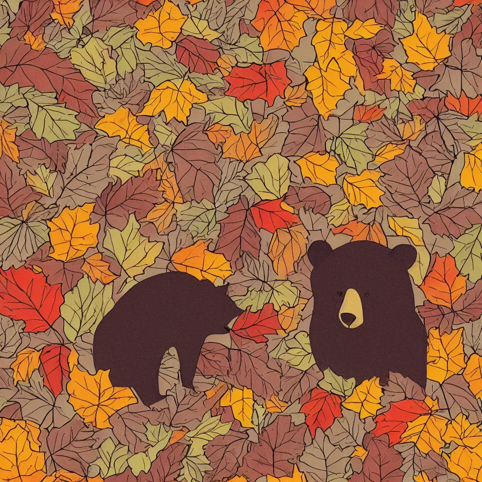 Image similar to autumn bear illustration style