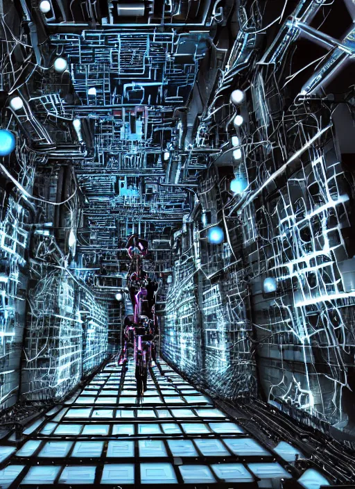 Image similar to photo of a cybernetic dungeon