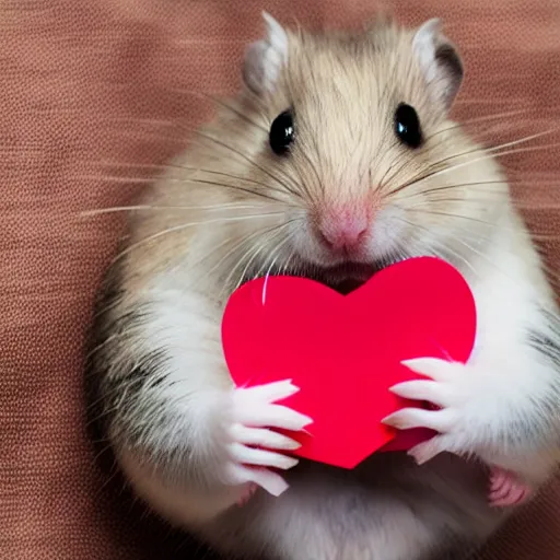 Image similar to detailed photo of a hamster holding a valentine's letter, various poses, full body, unedited, daylight, dof, sharp focus, 8 k