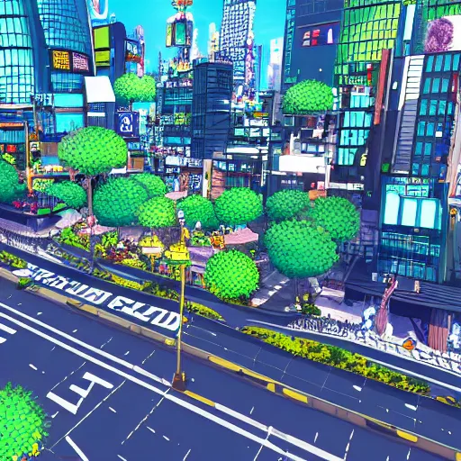 Image similar to “ tokyo in the style of digimon world background render ”