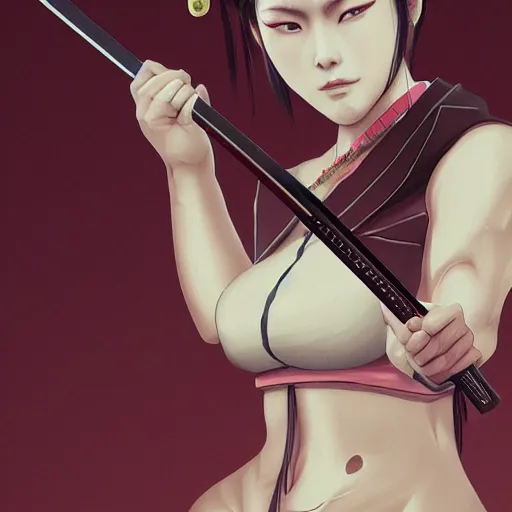 Image similar to yakuza woman with a katana, highly detailed, digital painting, artstation, concept art, sharp soft focus, illustration