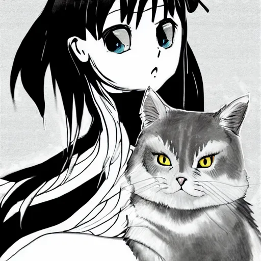 Prompt: a cat, anime style