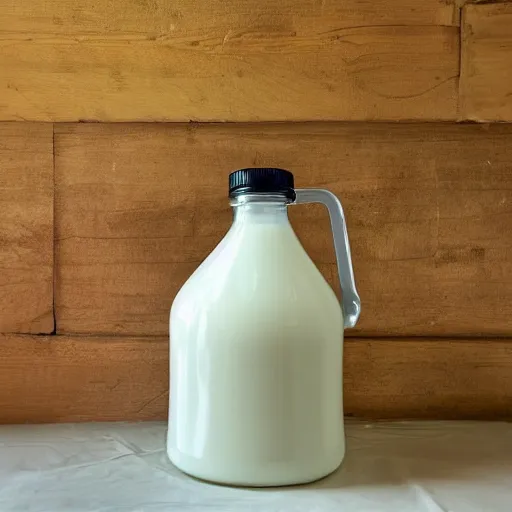 Prompt: a big jug of milk