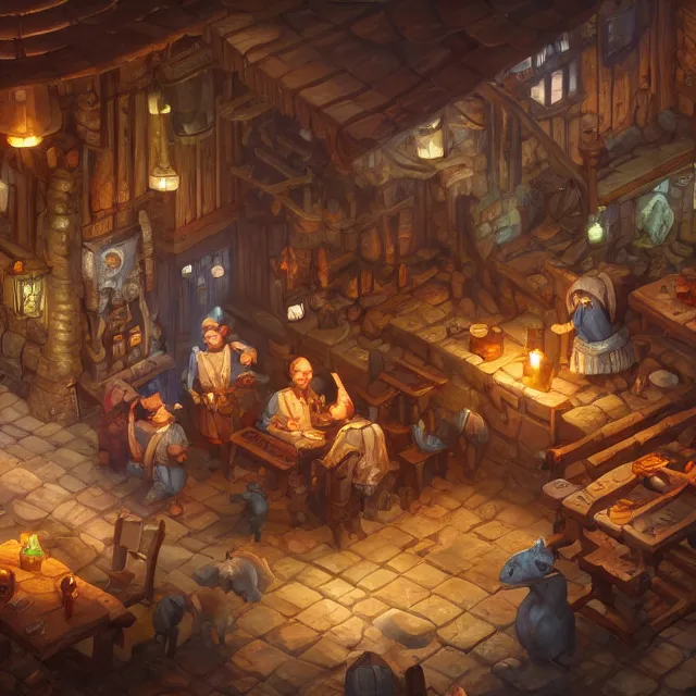 ArtStation - Isometric Bar interior