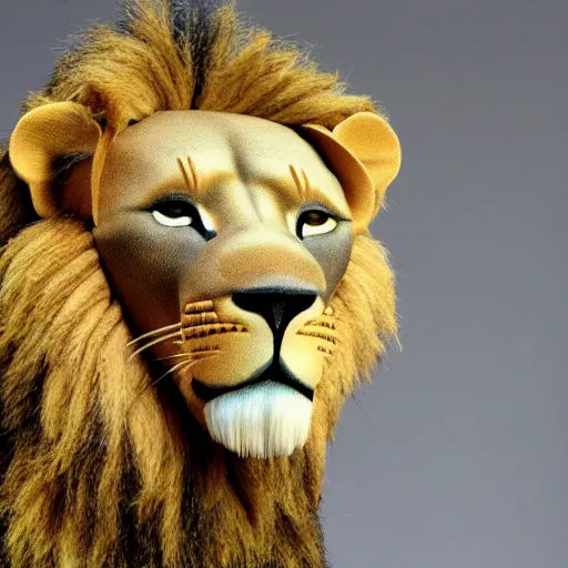 Image similar to poorly taxidermied lion,