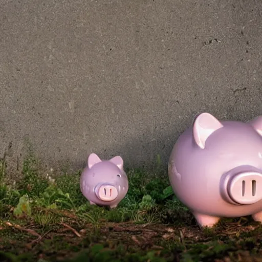 Prompt: piggy banks in the wild, national geographic, award - winning photograph