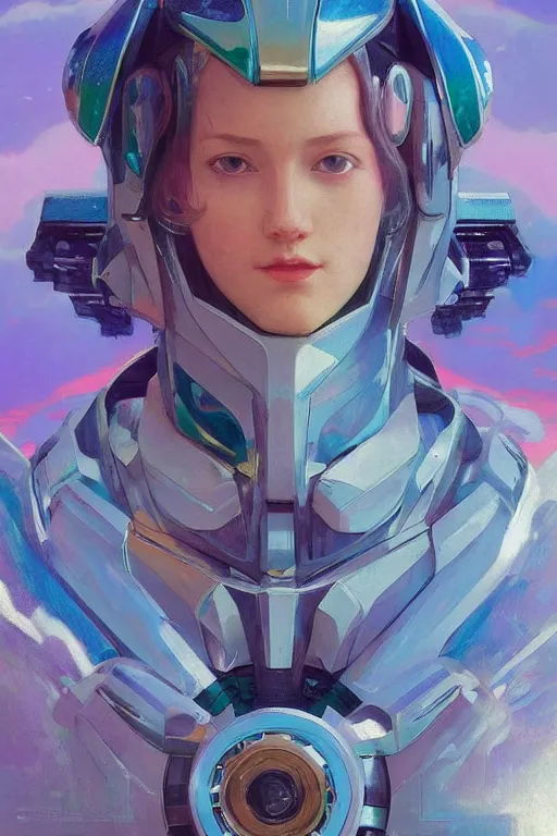 Prompt: a portrait of Autobot “Rung”!!!, seapunk Mecha , vaporwave , digital art, artstation, by WLOP, Ilya repin, alphonse mucha., Very highly detailed 8K, octane, Digital painting, the golden ratio,