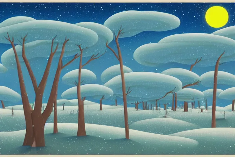 Image similar to A barren winter landscape by Chiho Aoshima