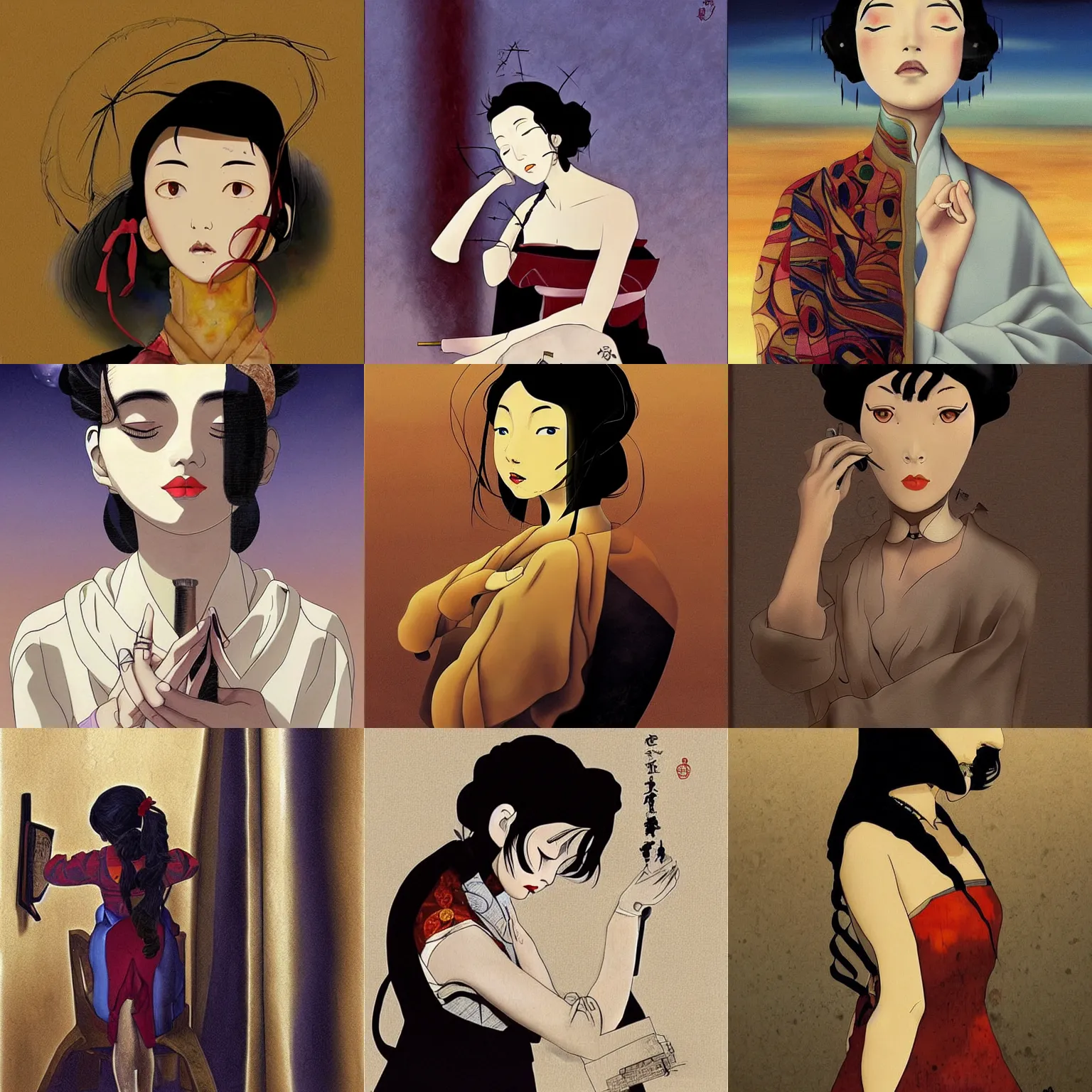 Prompt: millennium actress by salvador dali, trending on artstation, favorites on deviantart, high quality art. artwork masterpieces, award winning