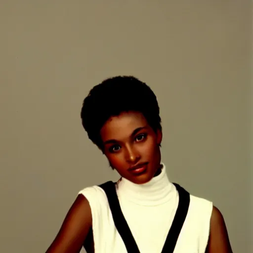 Image similar to photo of a beautiful 1 9 8 7 black young female model