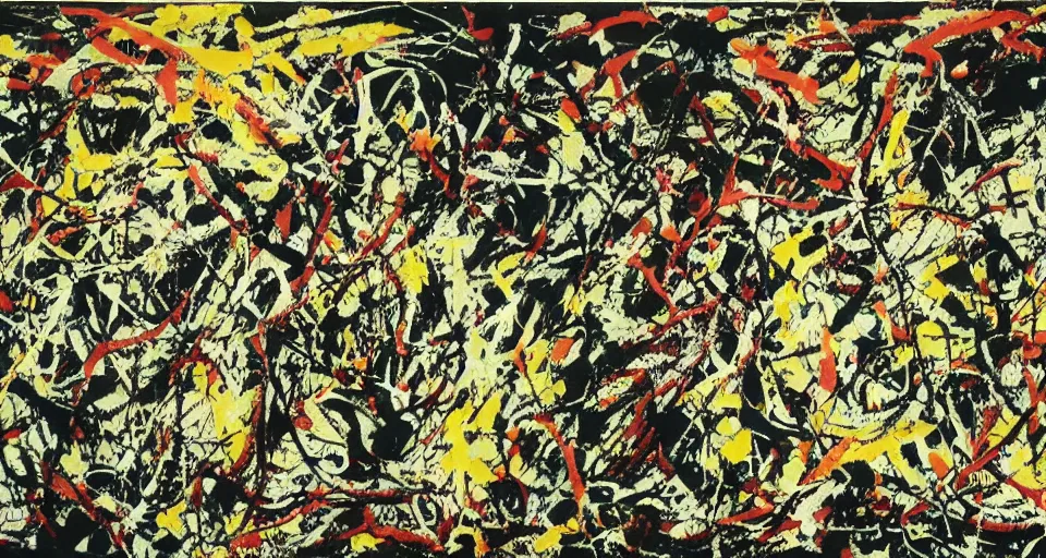 Image similar to contemplating wishes, Jackson Pollock, 4K, on canvas