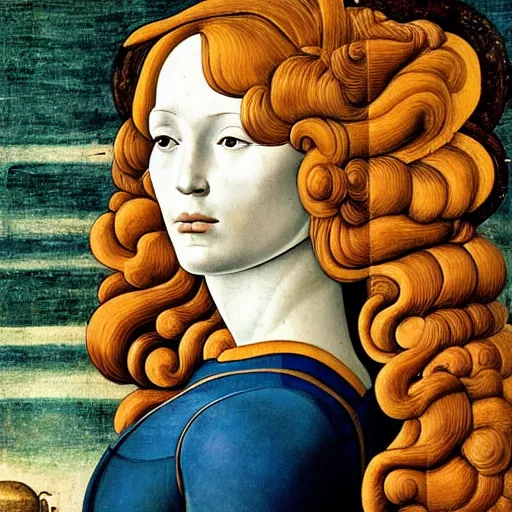 Prompt: a portrait of a female android by sandro botticelli