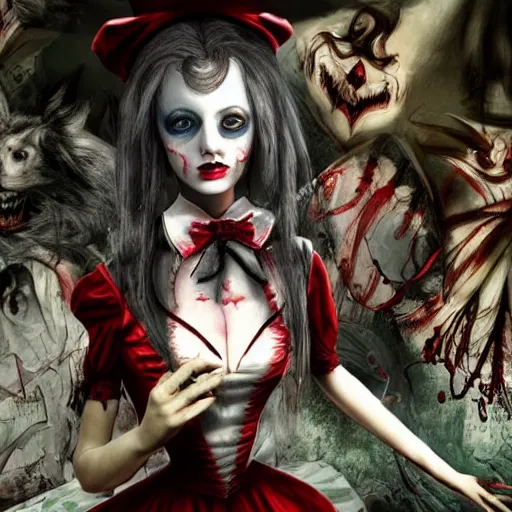 Image similar to very scary american mcgee's alice in wonderland madness returns sharp focus 8 k