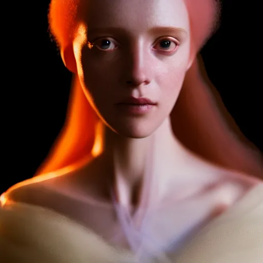 Image similar to photographic portrait of a stunningly beautiful english renaissance female in soft dreamy light at sunset, beside the river, soft focus, contemporary fashion shoot, in a denis villeneuve and tim burton movie, by edward robert hughes, annie leibovitz and steve mccurry, david lazar, jimmy nelsson, extremely detailed, breathtaking, hyperrealistic, perfect face, octane render