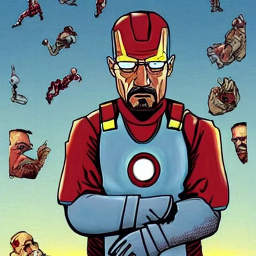 Image similar to Walter White as ironman