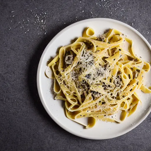 Image similar to pasta carbonara, canon eos r 3, f / 1. 4, iso 2 0 0, 1 / 1 6 0 s, 8 k, raw, unedited, symmetrical balance, in - frame