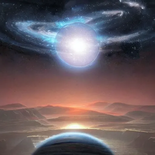 Image similar to a planet that looks like it was made by human in the future to sustain life, stars in the background, natural, ultra detail. digital painting, beautiful, concept art, ethereal, cinematic, epic, ray tracing 8k, high detail, Artstation, illustration, Trending on Artstation, Artstation HQ, Artstation HD, deviant art, Pinterest, digital art,