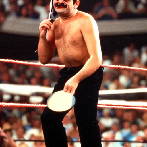 Image similar to Mr Bean in WWE, 1990