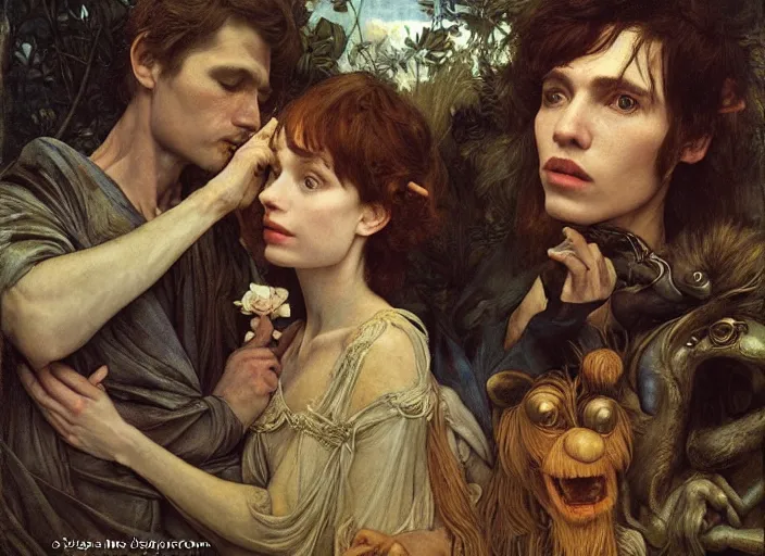 Image similar to jim henson's labyrinth by edgar maxence and caravaggio and michael whelan and delacroix style, artistic