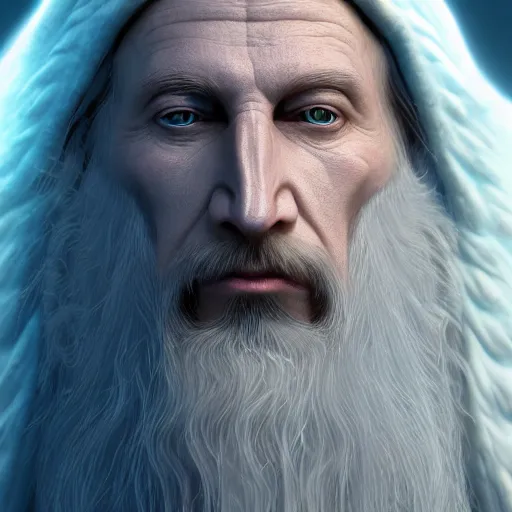 Image similar to a digital art close up portrait of pale ancient druid mage from warhammer, old nature mage with long beard character sheet, 4 k, ultra detail, volumetric lighting, unreal engine, octane render