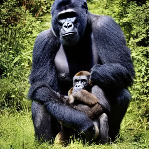 Image similar to photograph of a hybrid gorilla and mastodon, national geographic photography,