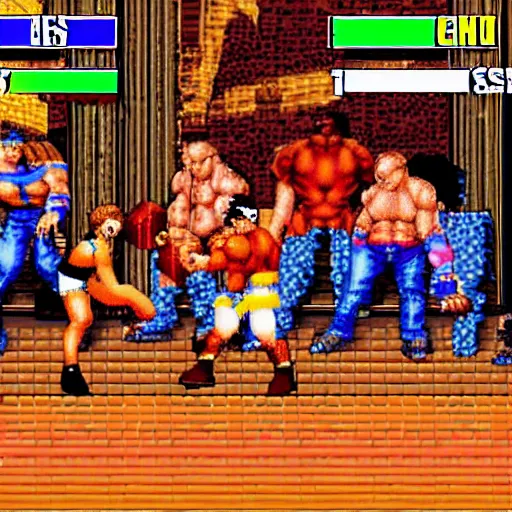 Prompt: streets of rage 2 on sega genesis new character select screen.