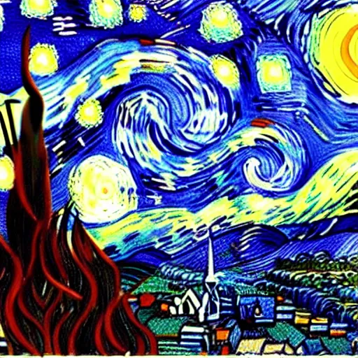 Image similar to peter griffin in starry night painting in the style of dali