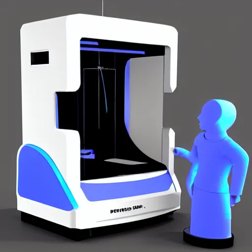 Prompt: science fiction 3 d printer, futuristic