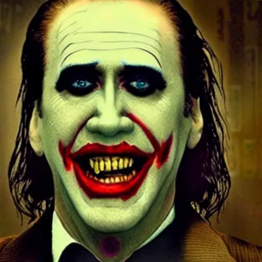 Image similar to nicolas cage as the joker