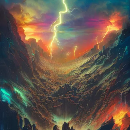 Image similar to detailed photo of valhalla, 8 k, by tristan eaton, stanley artgermm, tom bagshaw, greg rutkowski, carne griffiths, trending on deviantart, hyper detailed, glorious lighting, full of color, dramatic lightning